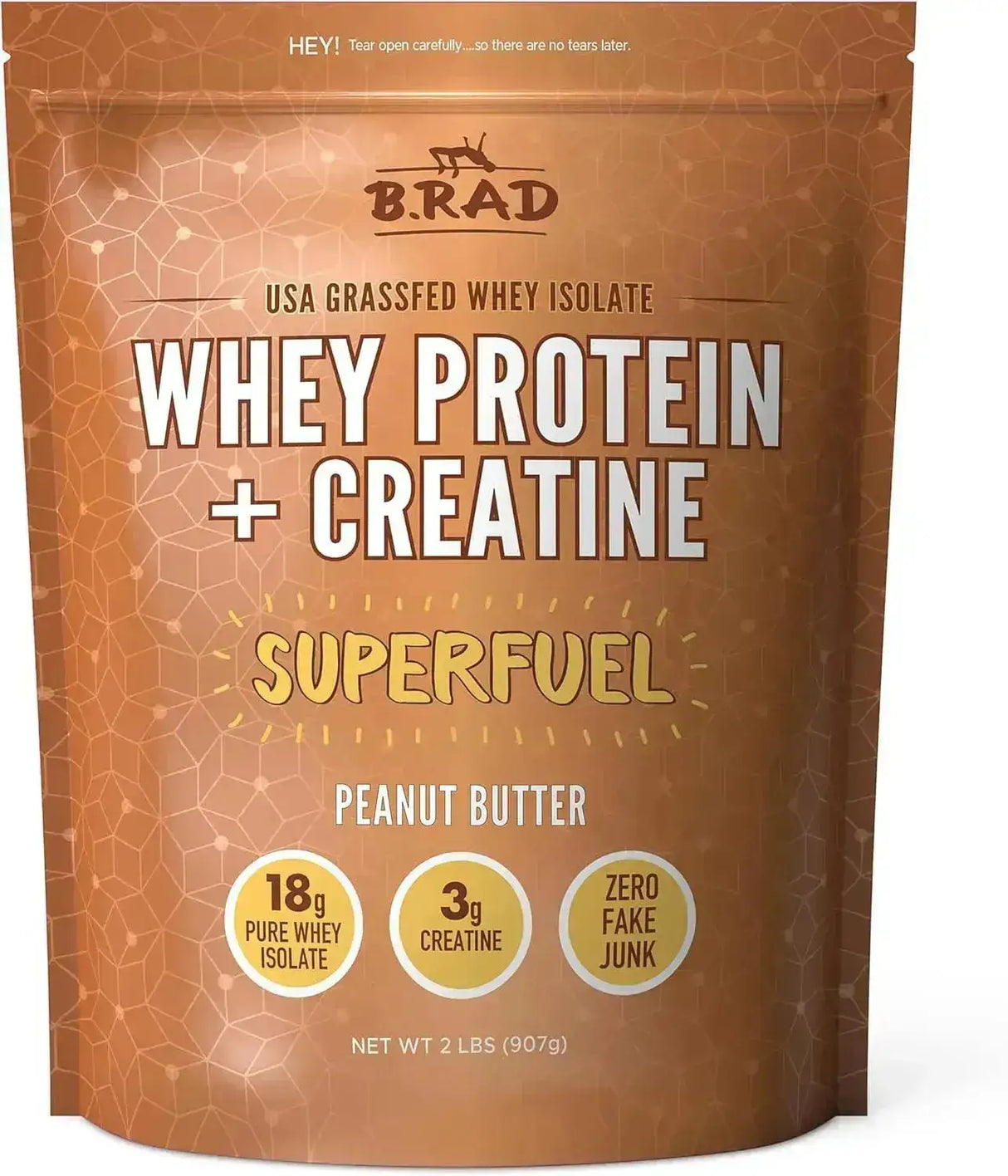 B.RAD - B.rad Grass Fed Whey Protein Isolate Powder with Creatine Peanut Butter 907Gr. - The Red Vitamin MX - Suplementos Alimenticios - {{ shop.shopifyCountryName }}