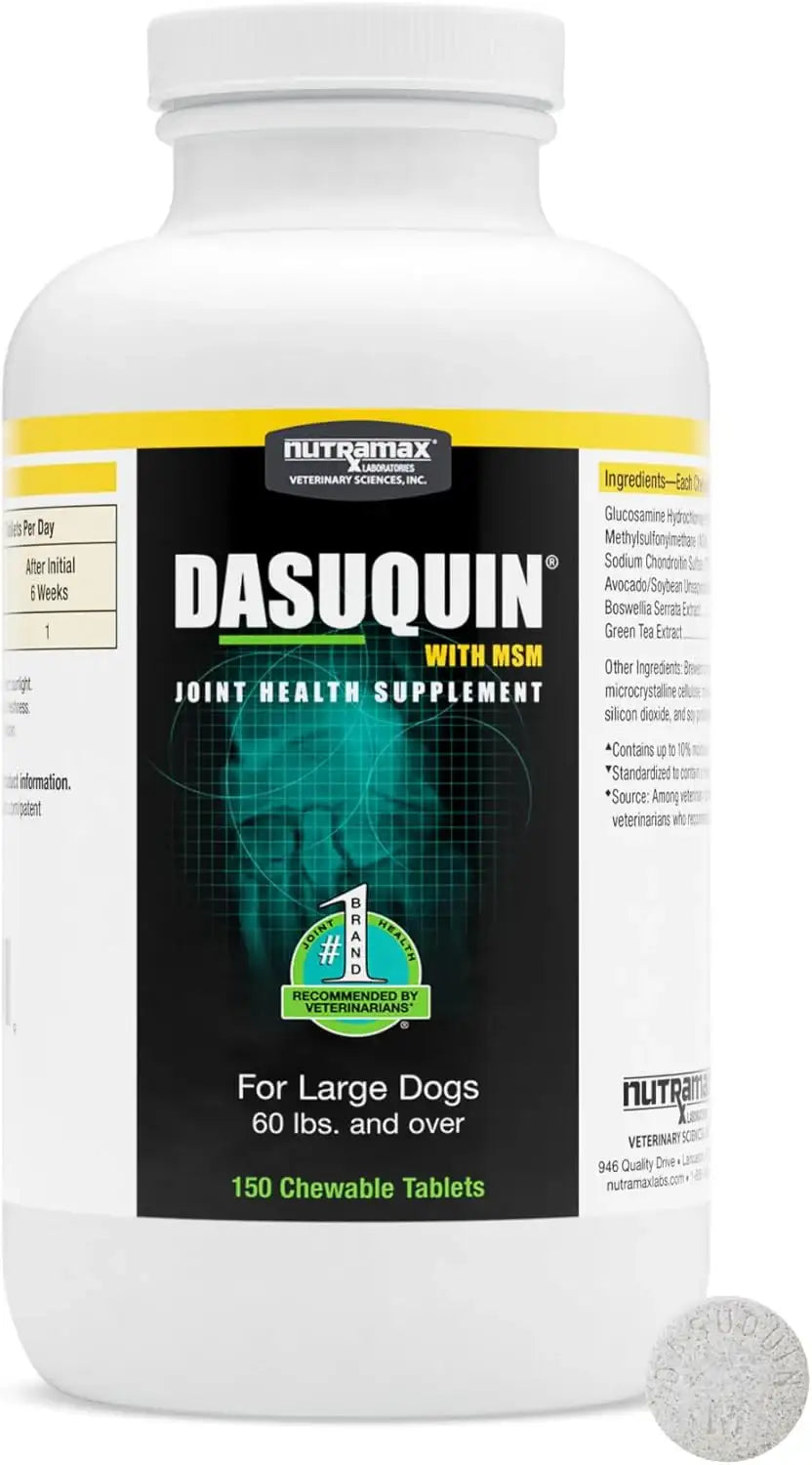 NUTRAMAX - Nutramax Dasuquin with MSM Chewables Large Dog 150 Tabletas Masticables - The Red Vitamin MX - Cuidado De Cadera Y Articulaciones Para Perros - {{ shop.shopifyCountryName }}