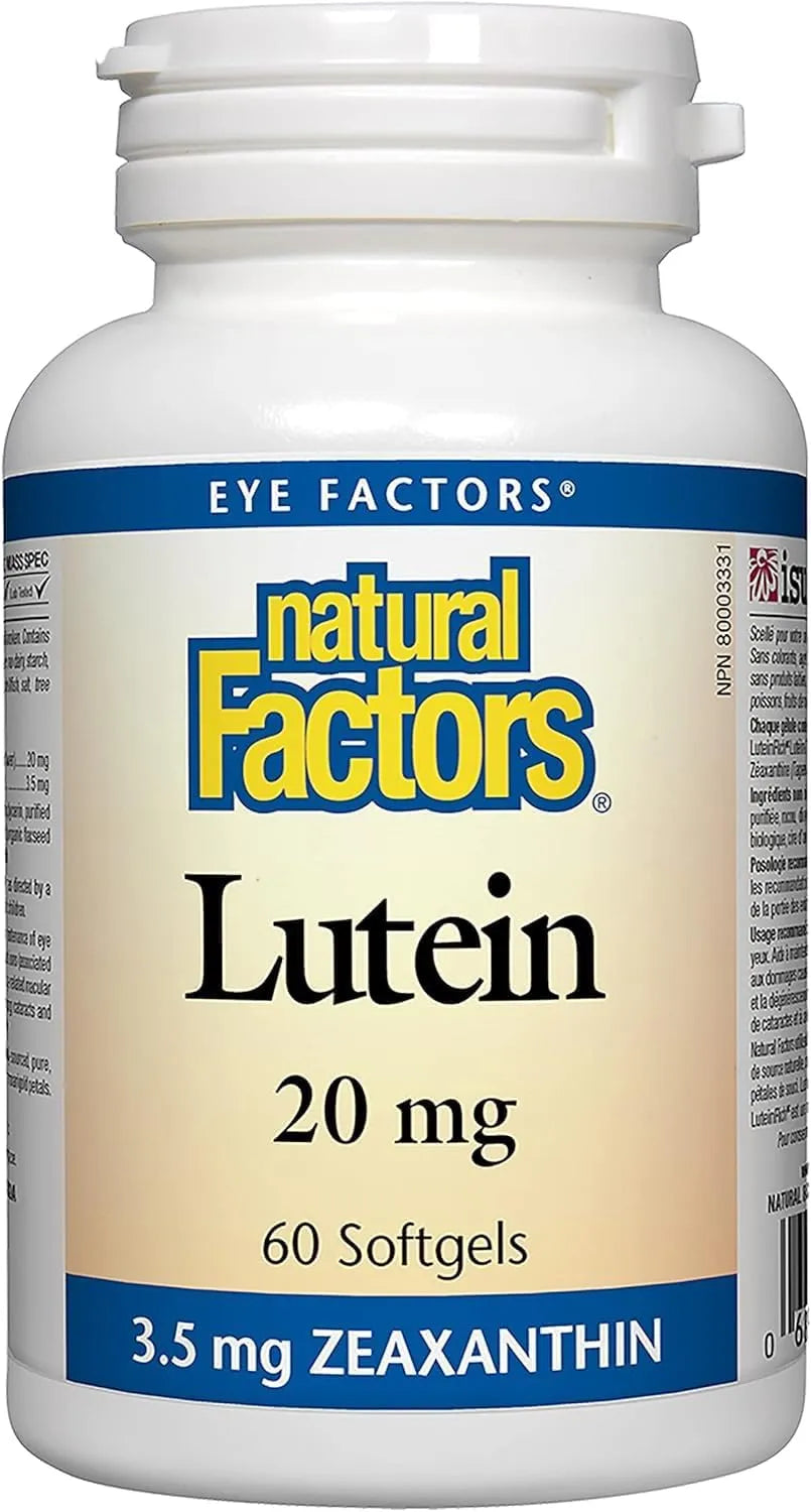 NATURAL FACTORS - Natural Factors Lutein 20Mg. 60 Capsulas Blandas - The Red Vitamin MX - Suplementos Alimenticios - {{ shop.shopifyCountryName }}