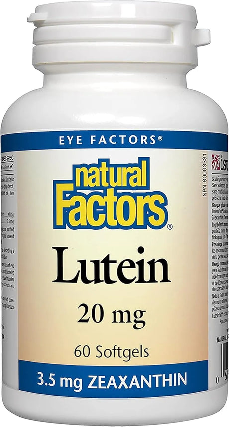 NATURAL FACTORS - Natural Factors Lutein 20Mg. 60 Capsulas Blandas - The Red Vitamin MX - Suplementos Alimenticios - {{ shop.shopifyCountryName }}