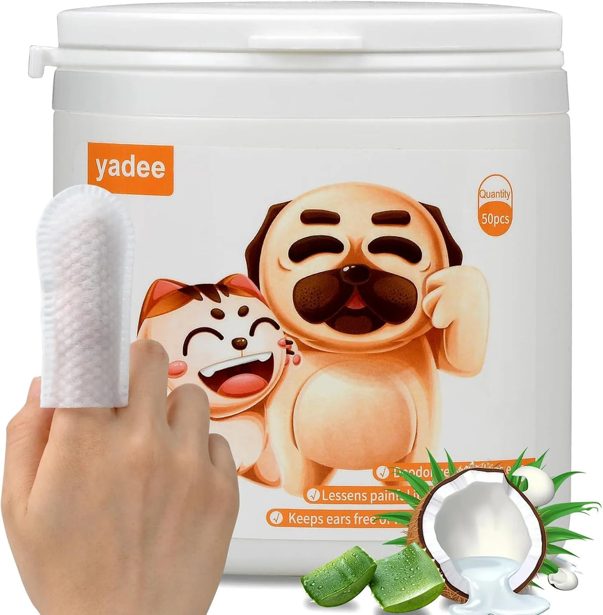 YADEE - YADEE Dog Ear Wipes Finger 50 Toallitas - The Red Vitamin MX - Cuidado Del Oído De Perros - {{ shop.shopifyCountryName }}