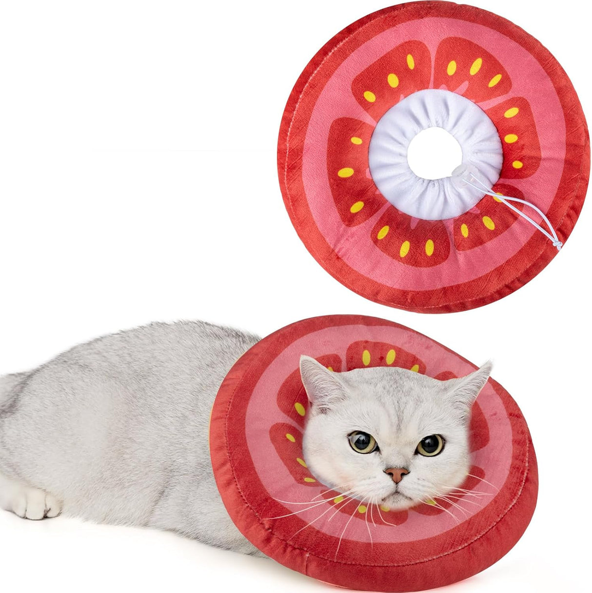 ANWA Adjustable Cat Cone Collar Soft Tomato Large