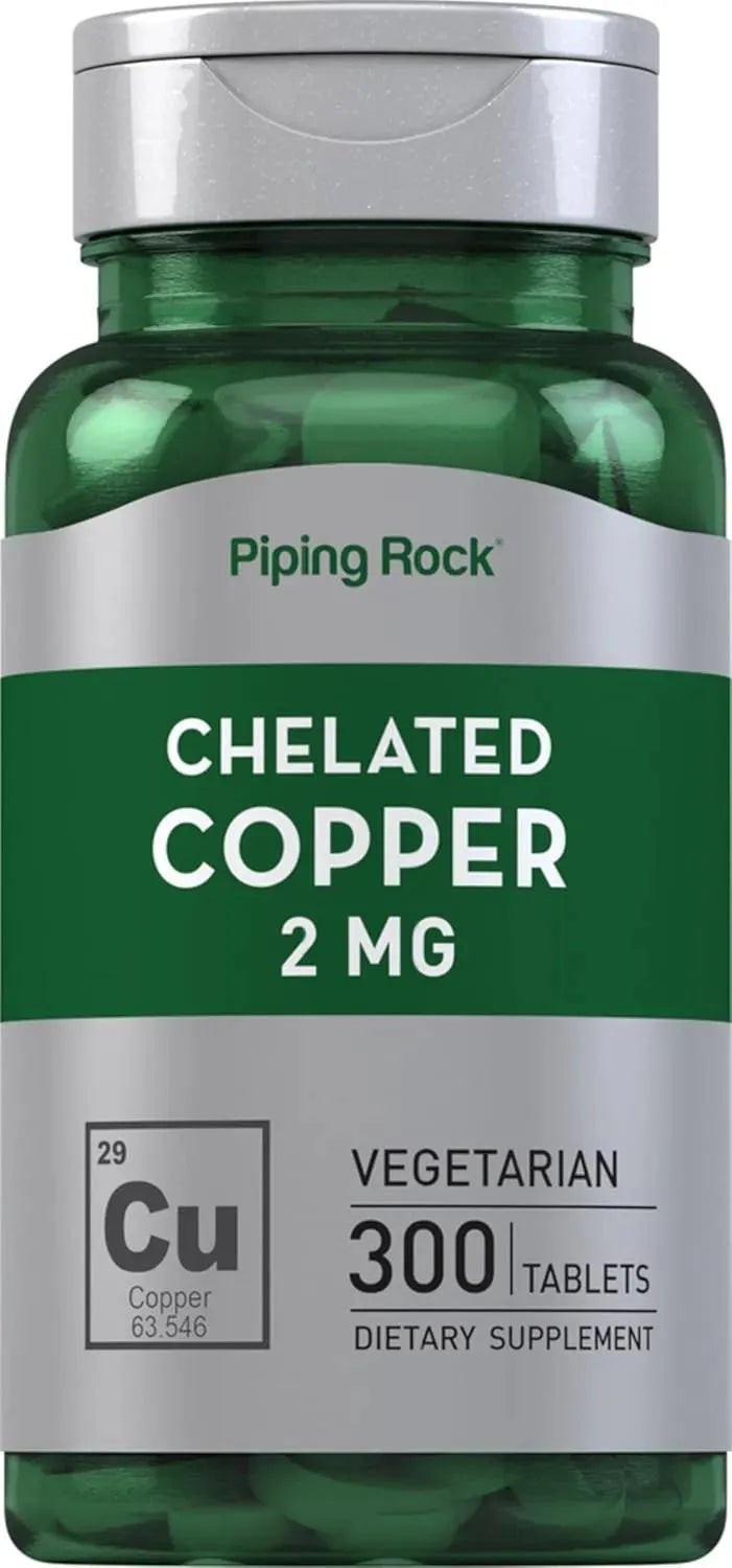 PIPING ROCK - Piping Rock Chelated Copper 2Mg. 300 Tabletas - The Red Vitamin MX - Suplementos Alimenticios - {{ shop.shopifyCountryName }}