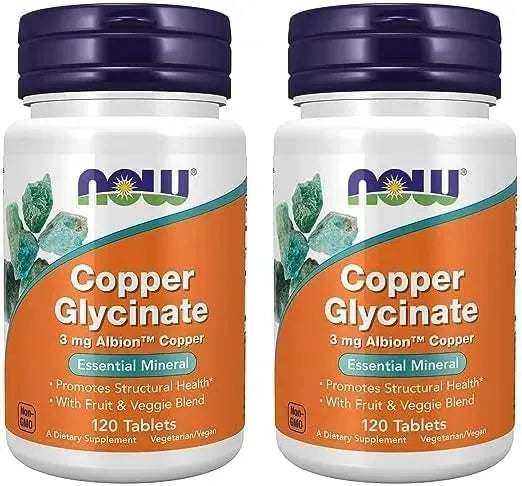 NOW SUPPLEMENTS - Now Supplements Copper Glycinate with 3Mg. Albion Copper 120 Tabletas 2 Pack - The Red Vitamin MX - Suplementos Alimenticios - {{ shop.shopifyCountryName }}