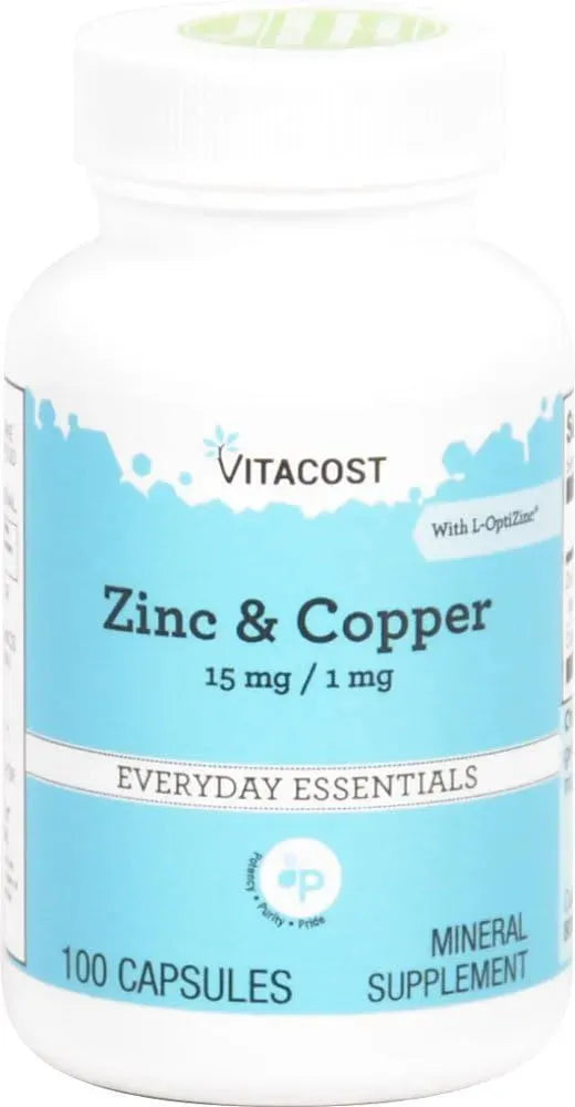 VITACOST - Vitacost Zinc & Copper 100 Capsulas - The Red Vitamin MX - Suplementos Alimenticios - {{ shop.shopifyCountryName }}