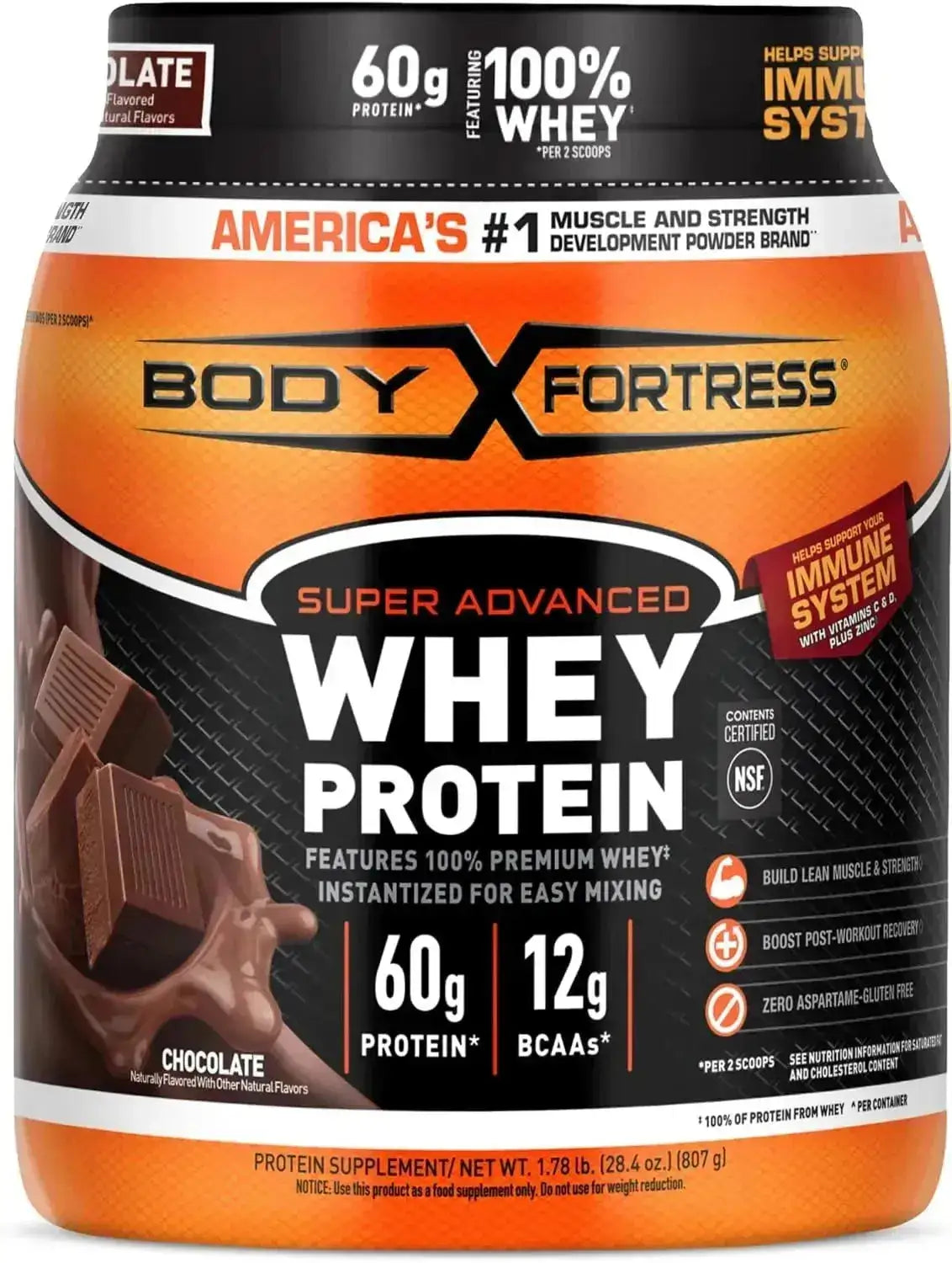 BODY FORTRESS - Body Fortress 100% Whey Premium Protein Powder Chocolate 807Gr. - The Red Vitamin MX - Suplementos Alimenticios - {{ shop.shopifyCountryName }}