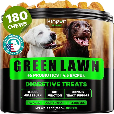 KINPUR - Kinpur Pet Care Green Lawn Chews for Dogs 180 Masticables - The Red Vitamin MX - Salud De Tracto Urinario Para Perros - {{ shop.shopifyCountryName }}
