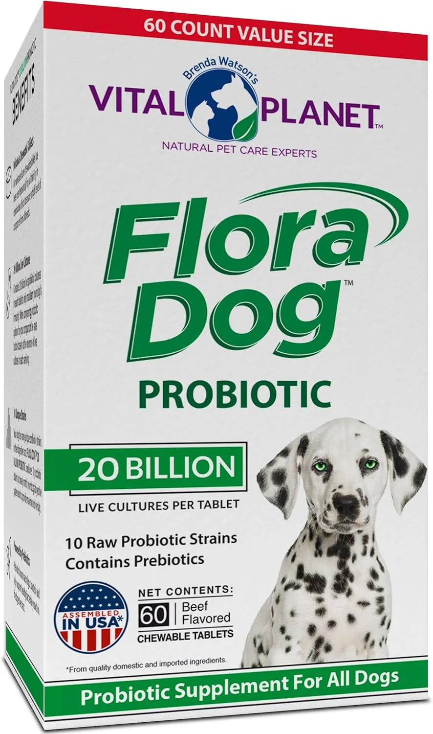 VITAL PLANET - Vital Planet Flora Dog Probiotic Chewable Tablets Beef Flavored 60 Tabletas Masticables - The Red Vitamin MX - Probióticos Para Perros - {{ shop.shopifyCountryName }}