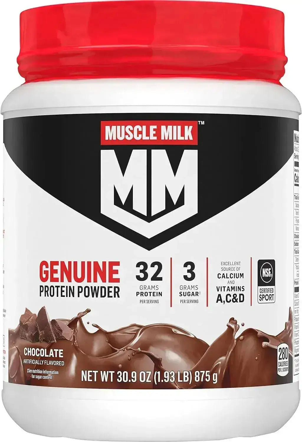 MUSCLE MILK - Muscle Milk Genuine Protein Powder Chocolate 875Gr. - The Red Vitamin MX - Suplementos Alimenticios - {{ shop.shopifyCountryName }}