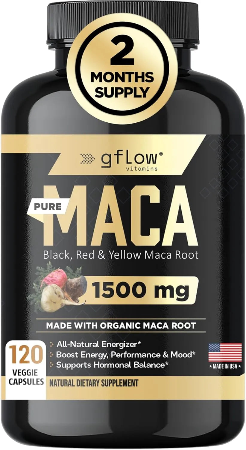 GFLOW - Gflow Vitamins Organic Maca Root 1500Mg. 120 Capsulas - The Red Vitamin MX - Suplementos Alimenticios - {{ shop.shopifyCountryName }}