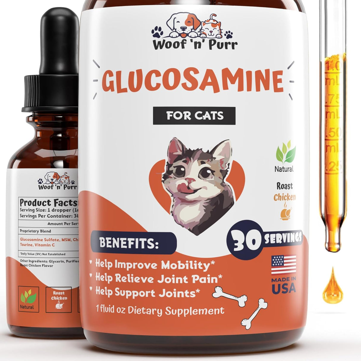 Woof 'n' Purr Glucosamine for Cats 1 Fl.Oz.
