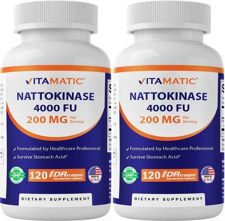 VITAMATIC - Vitamatic Nattokinase 4,000 FU 120 Capsulas 2 Pack - The Red Vitamin MX - Suplementos Alimenticios - {{ shop.shopifyCountryName }}