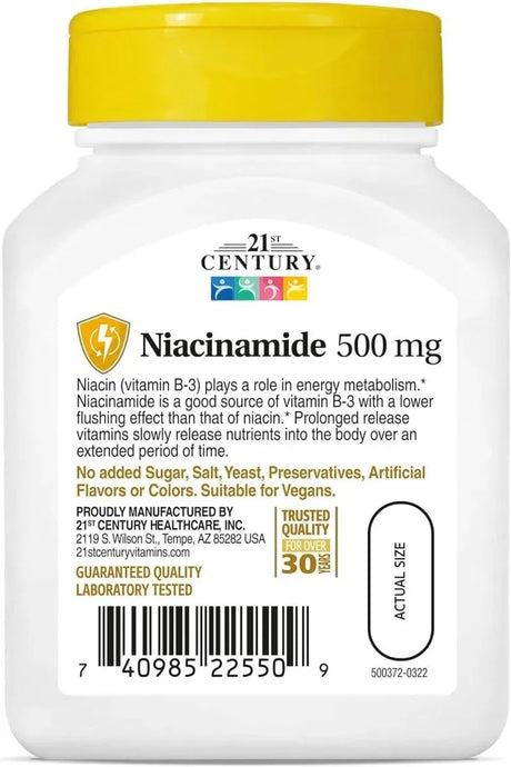 21ST CENTURY - 21st Century Niacinamide 500Mg. 110 Tabletas - The Red Vitamin MX - Suplementos Alimenticios - {{ shop.shopifyCountryName }}