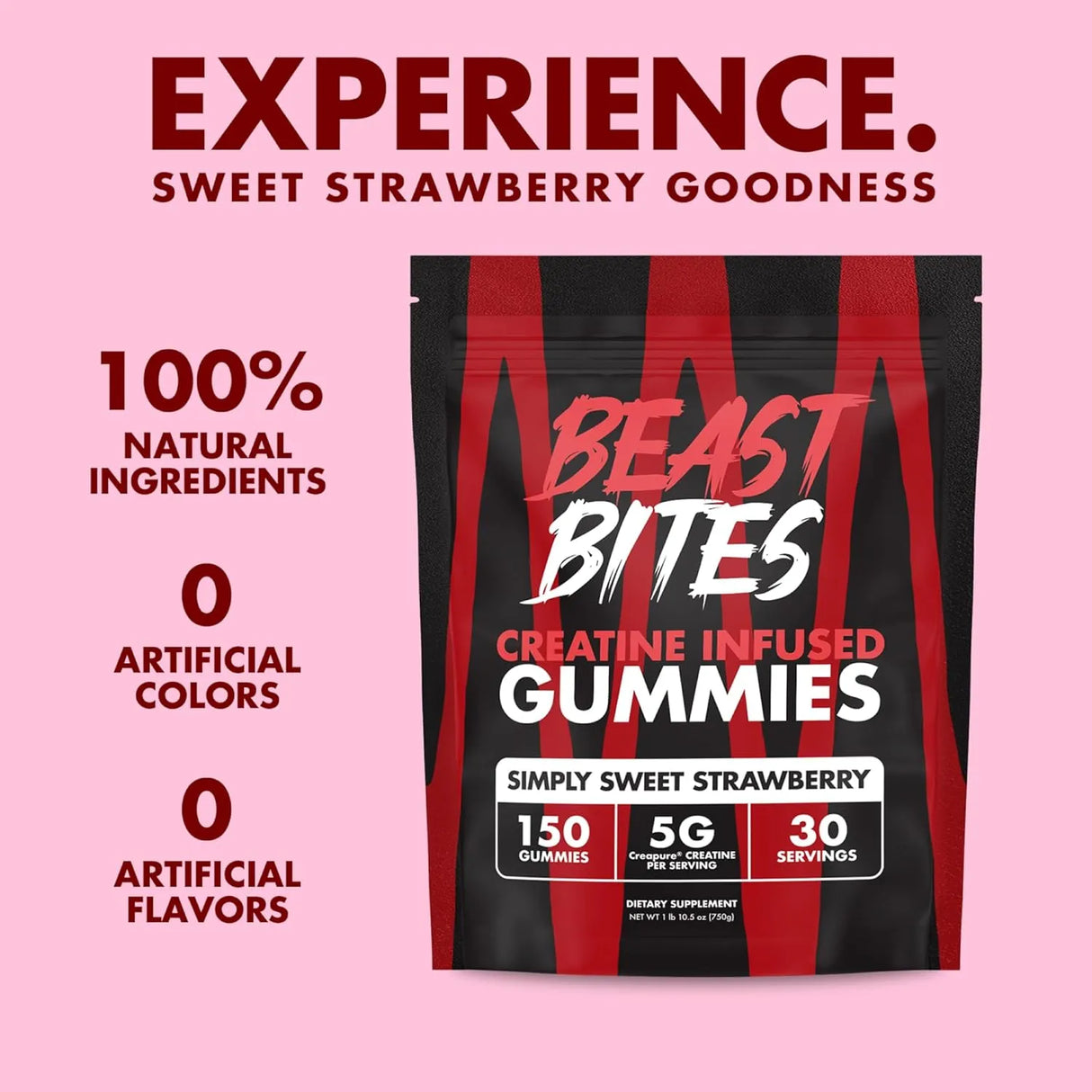 BEAST BITES - BEAST BITES Creatine Bites 5g Creatine Monohydrate Strawberry 30 Gomitas - The Red Vitamin MX - Suplementos Alimenticios - {{ shop.shopifyCountryName }}