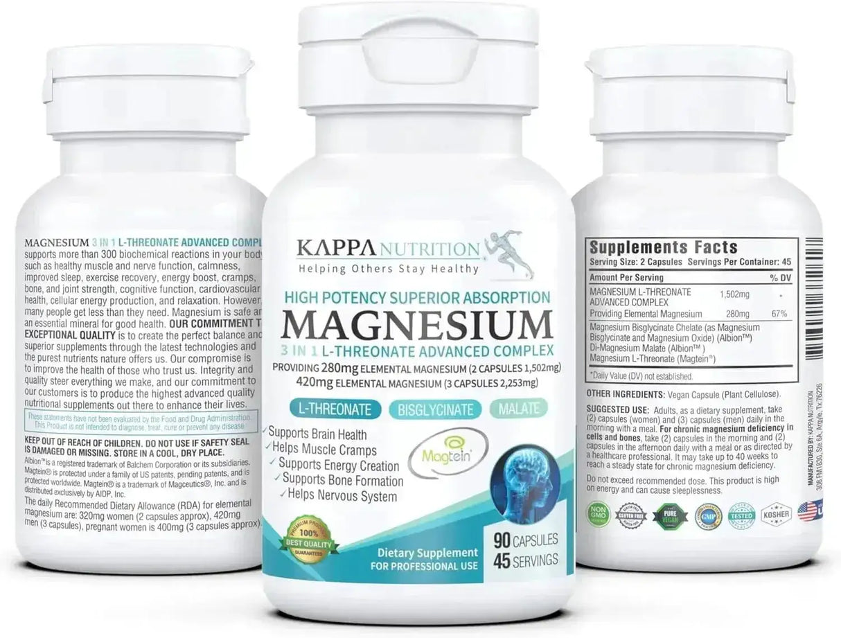 KAPPA NUTRITION - KAPPA NUTRITION Magnesium 90 Capsulas - The Red Vitamin MX - Suplementos Alimenticios - {{ shop.shopifyCountryName }}