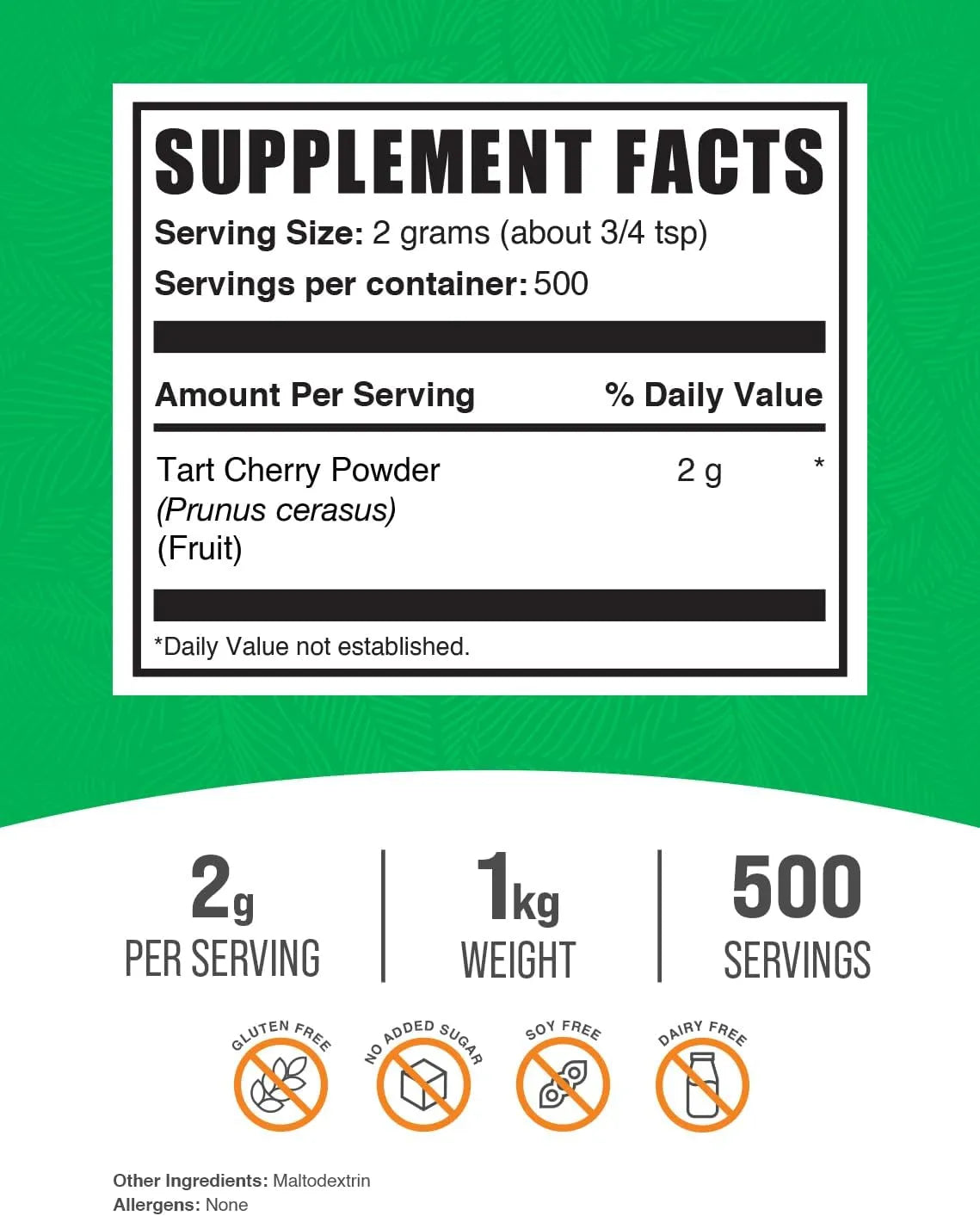 BULK SUPPLEMENTS - Bulk Supplements Tart Cherry Powder 1 Kg. - The Red Vitamin MX - Suplementos Alimenticios - {{ shop.shopifyCountryName }}