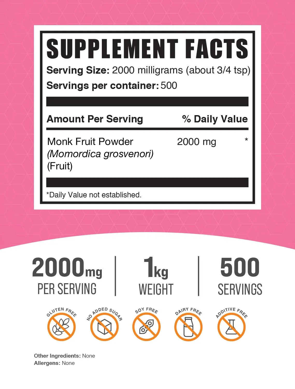 BULK SUPPLEMENTS - Bulk Supplements Monk Fruit Powder 1 Kg. - The Red Vitamin MX - Suplementos Alimenticios - {{ shop.shopifyCountryName }}