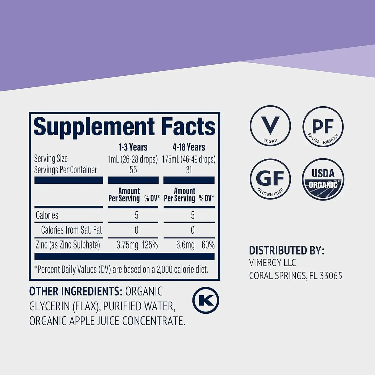 VIMERGY - Vimergy Kids Organic Liquid Zinc Sulfate 55Ml. - The Red Vitamin MX - Suplementos Alimenticios - {{ shop.shopifyCountryName }}