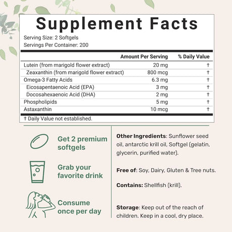MICRO INGREDIENTS - Micro Ingredients Lutein & Zeaxanthin 20Mg. with Astaxanthin Omega-3s & Phospholipids 400 Capsulas Blandas - The Red Vitamin MX - Suplementos Alimenticios - {{ shop.shopifyCountryName }}