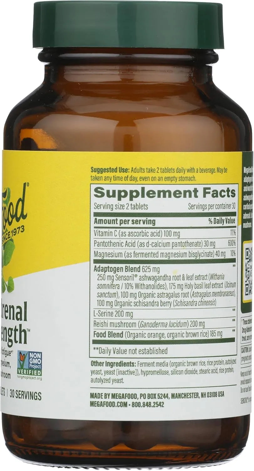 MEGAFOOD - MegaFood Adrenal Strength 60 Tabletas - The Red Vitamin MX - Suplementos Alimenticios - {{ shop.shopifyCountryName }}