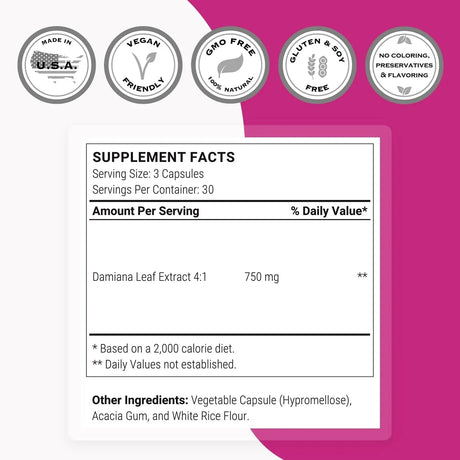 SUPER SMART - Supersmart Damiana Extract 750Mg. 90 Capsulas - The Red Vitamin MX - Suplementos Alimenticios - {{ shop.shopifyCountryName }}