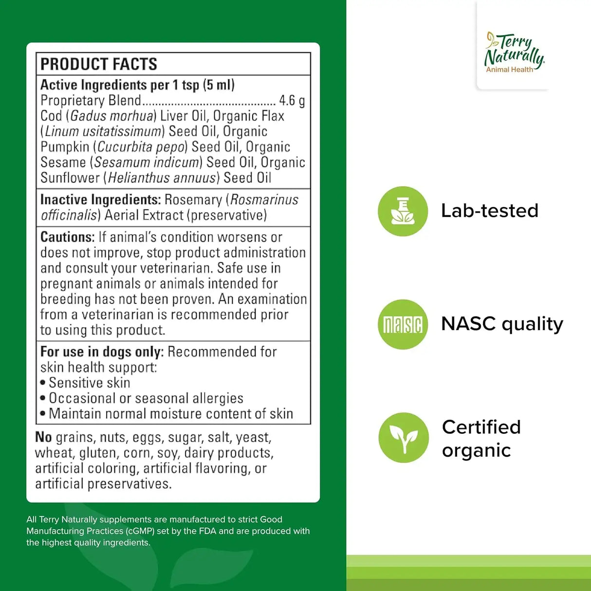 TERRY NATURALLY - Terry Naturally Omega Skincare 8 Fl.Oz. - The Red Vitamin MX - Aceite De Pescado Para Perros - {{ shop.shopifyCountryName }}