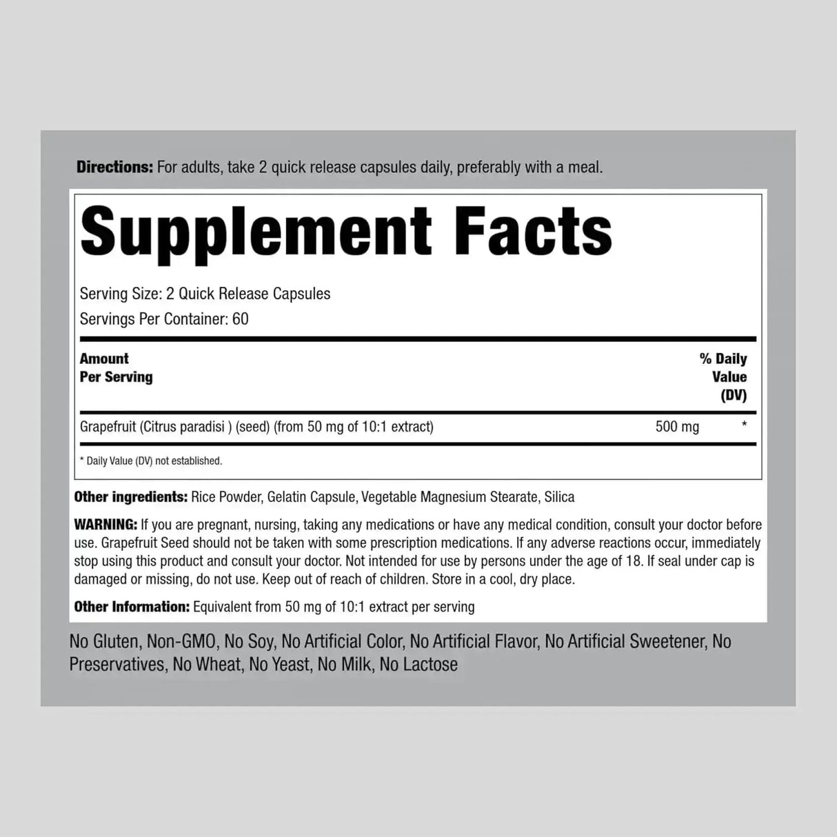 PIPING ROCK - Piping Rock Grapefruit Seed Extract 500Mg. 120 Capsulas - The Red Vitamin MX - Suplementos Alimenticios - {{ shop.shopifyCountryName }}