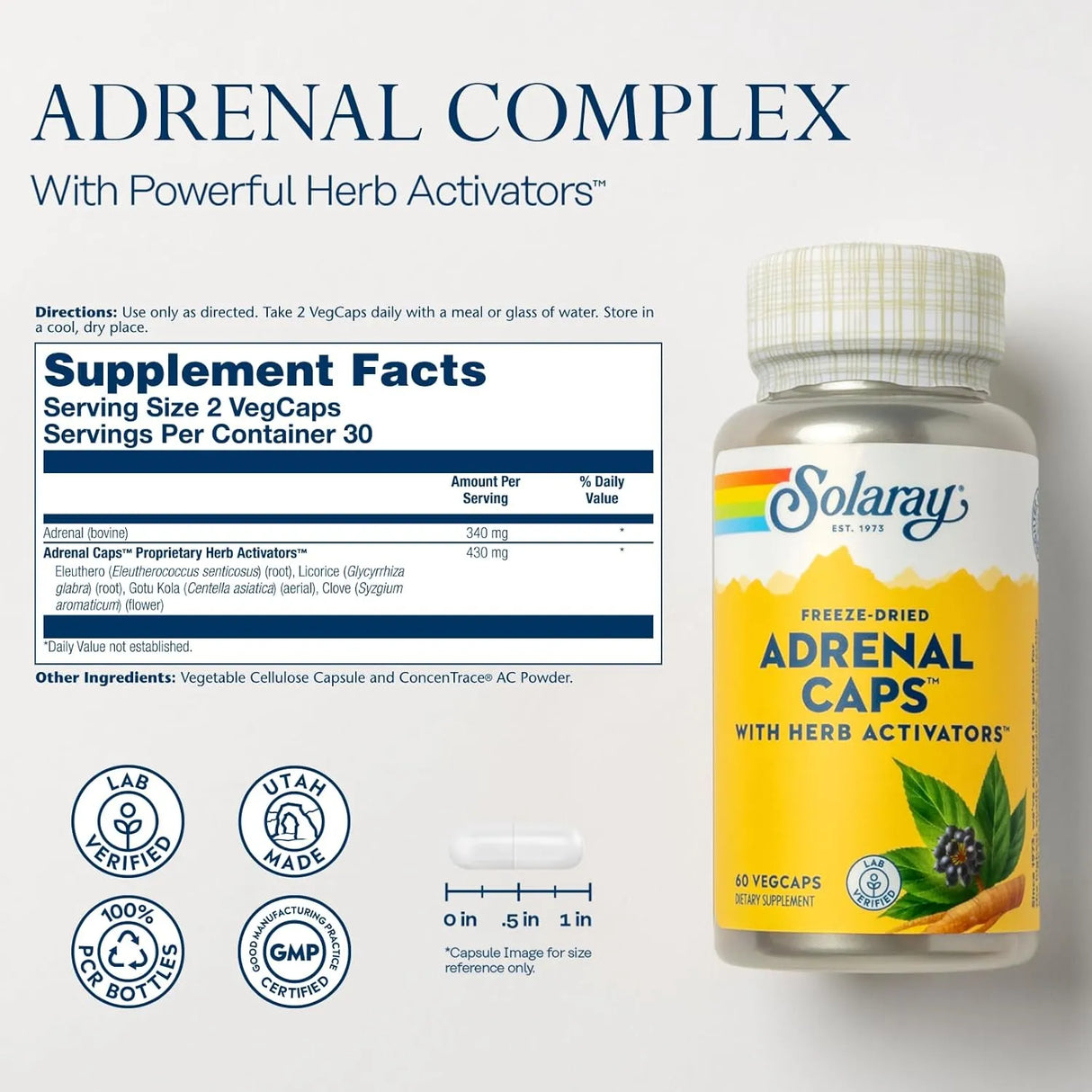 SOLARAY - SOLARAY Adrenal Caps 60 Capsulas - The Red Vitamin MX - Suplementos Alimenticios - {{ shop.shopifyCountryName }}
