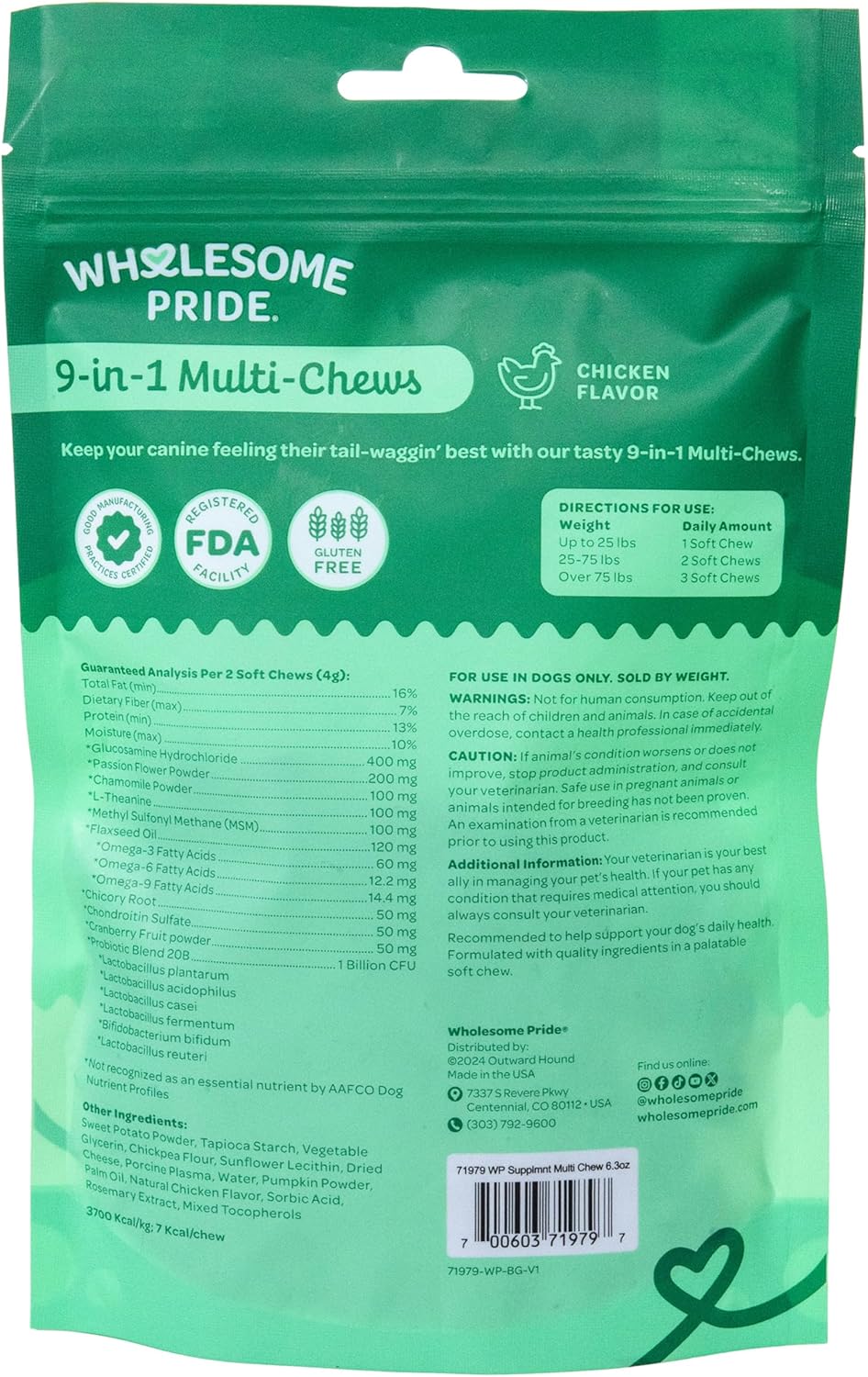 WHOLESOME PRIDE - Wholesome Pride 9-in-1 Dog Multifunctional Soft Chews 90 Masticables - The Red Vitamin MX - Suplementos Herbales Para Perros - {{ shop.shopifyCountryName }}