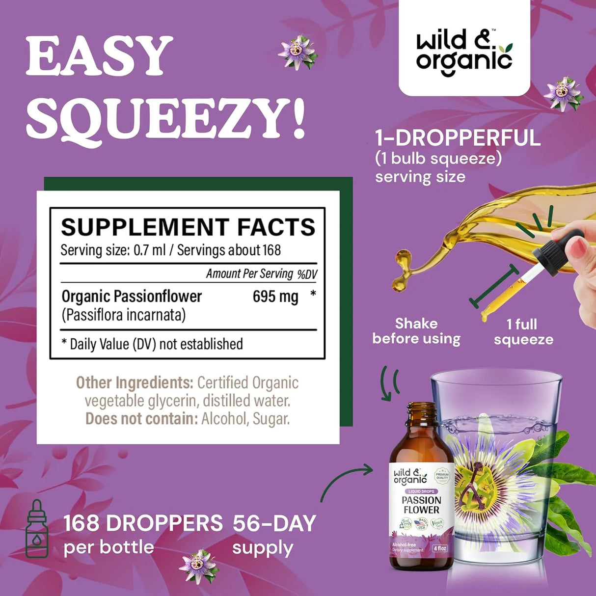 WILD & ORGANIC - Wild & Organic Passionflower Tincture 4 Fl.Oz. - The Red Vitamin MX - Suplementos Alimenticios - {{ shop.shopifyCountryName }}