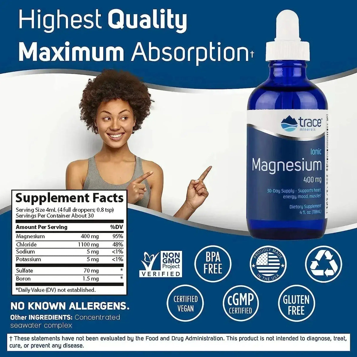 TRACE MINERALS - Trace Minerals Liquid Ionic Magnesium 400Mg. 4 Fl.Oz. - The Red Vitamin MX - Suplementos Alimenticios - {{ shop.shopifyCountryName }}