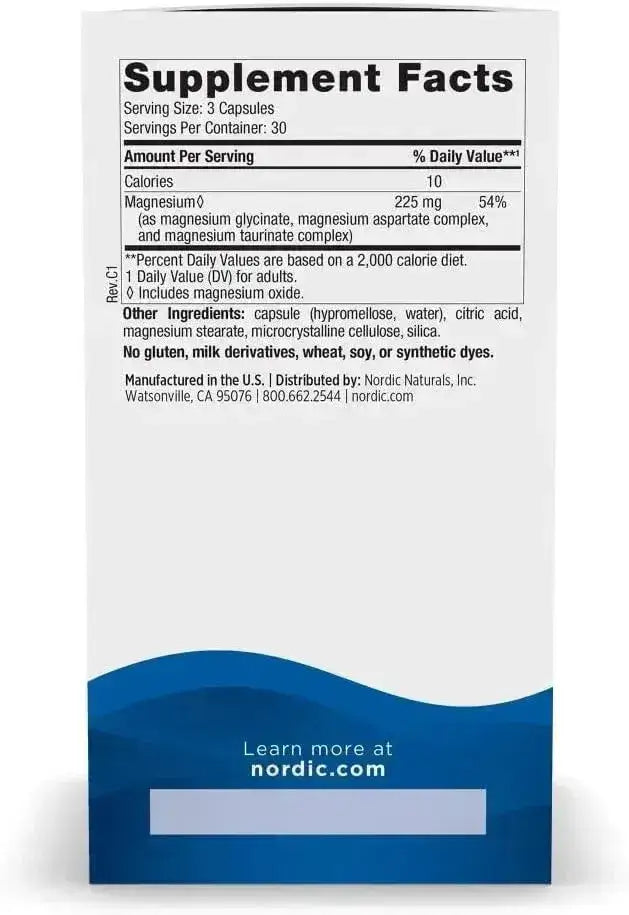 NORDIC NATURALS - Nordic Naturals Magnesium Complex 225Mg. 90 Capsulas - The Red Vitamin MX - Suplementos Alimenticios - {{ shop.shopifyCountryName }}