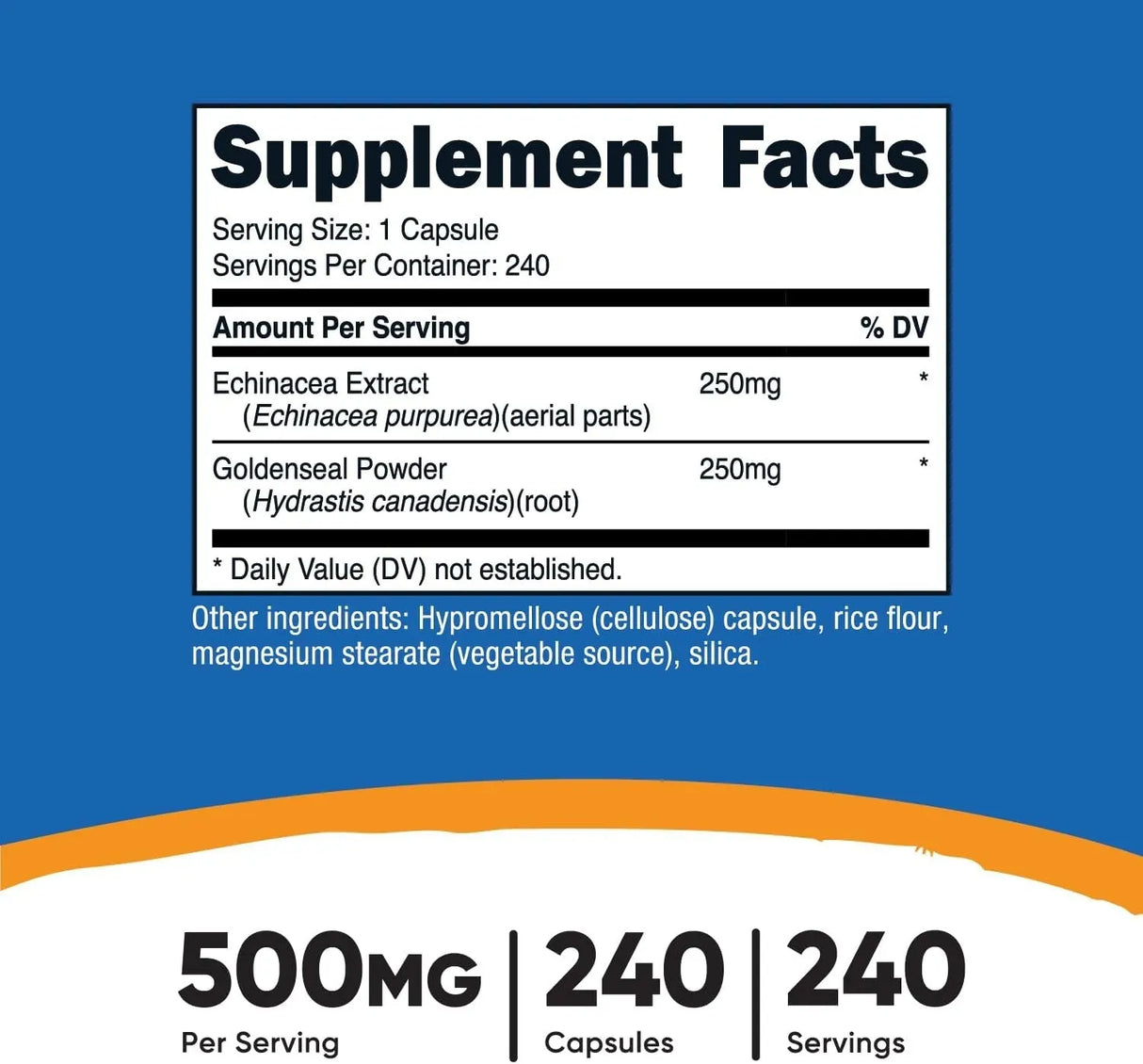 NUTRICOST - Nutricost Echinacea & Goldenseal Root 500Mg. 240 Capsulas - The Red Vitamin MX - Suplementos Alimenticios - {{ shop.shopifyCountryName }}