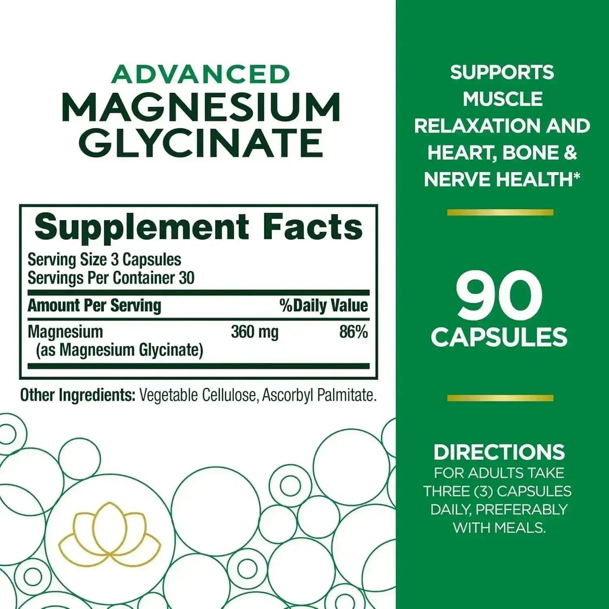 NATURE'S BOUNTY - Nature's Bounty High Absorption Magnesium Glycinate 360Mg. 90 Capsulas - The Red Vitamin MX - Suplementos Alimenticios - {{ shop.shopifyCountryName }}
