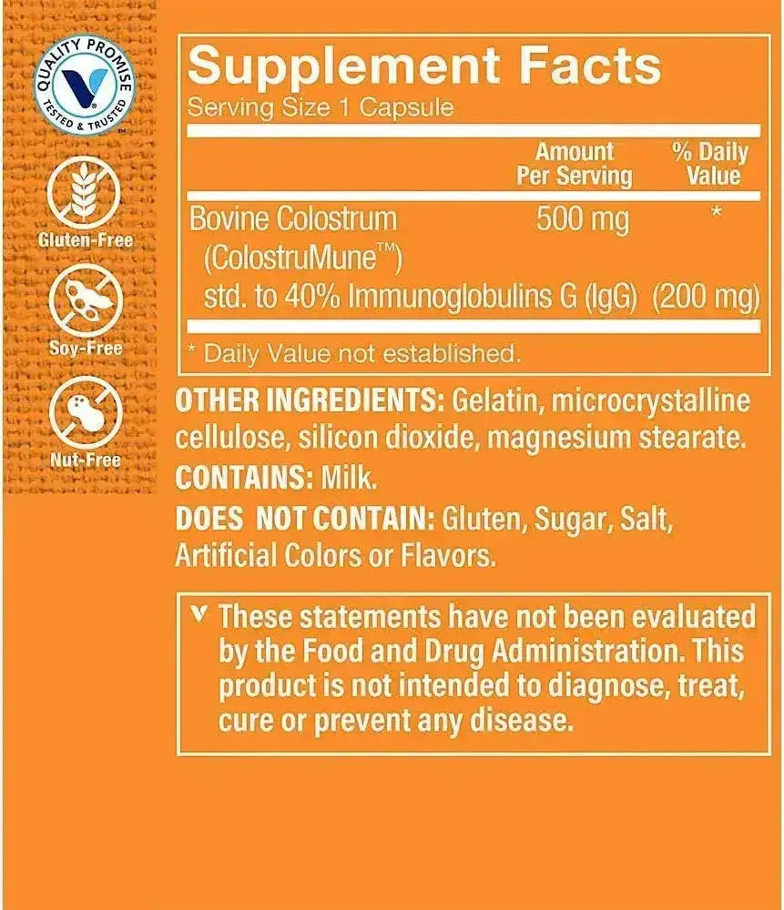 THE VITAMIN SHOPPE - The Vitamin Shoppe Colostrum 40% IGG 120 Capsulas - The Red Vitamin MX - Suplementos Alimenticios - {{ shop.shopifyCountryName }}