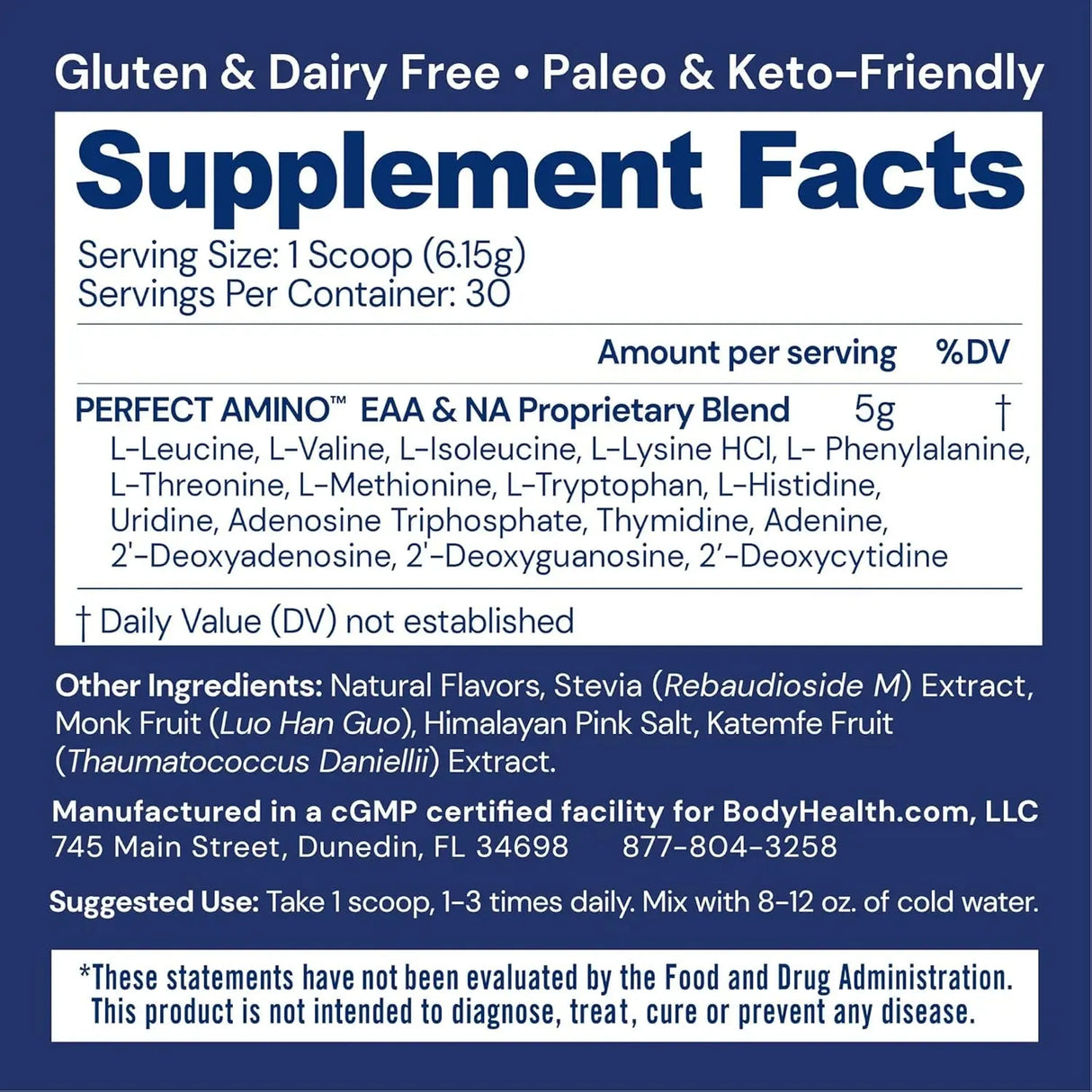 BODYHEALTH - BodyHealth PerfectAmino Powder 30 Servicios Chocolate 186Gr. - The Red Vitamin MX - Suplementos Alimenticios - {{ shop.shopifyCountryName }}