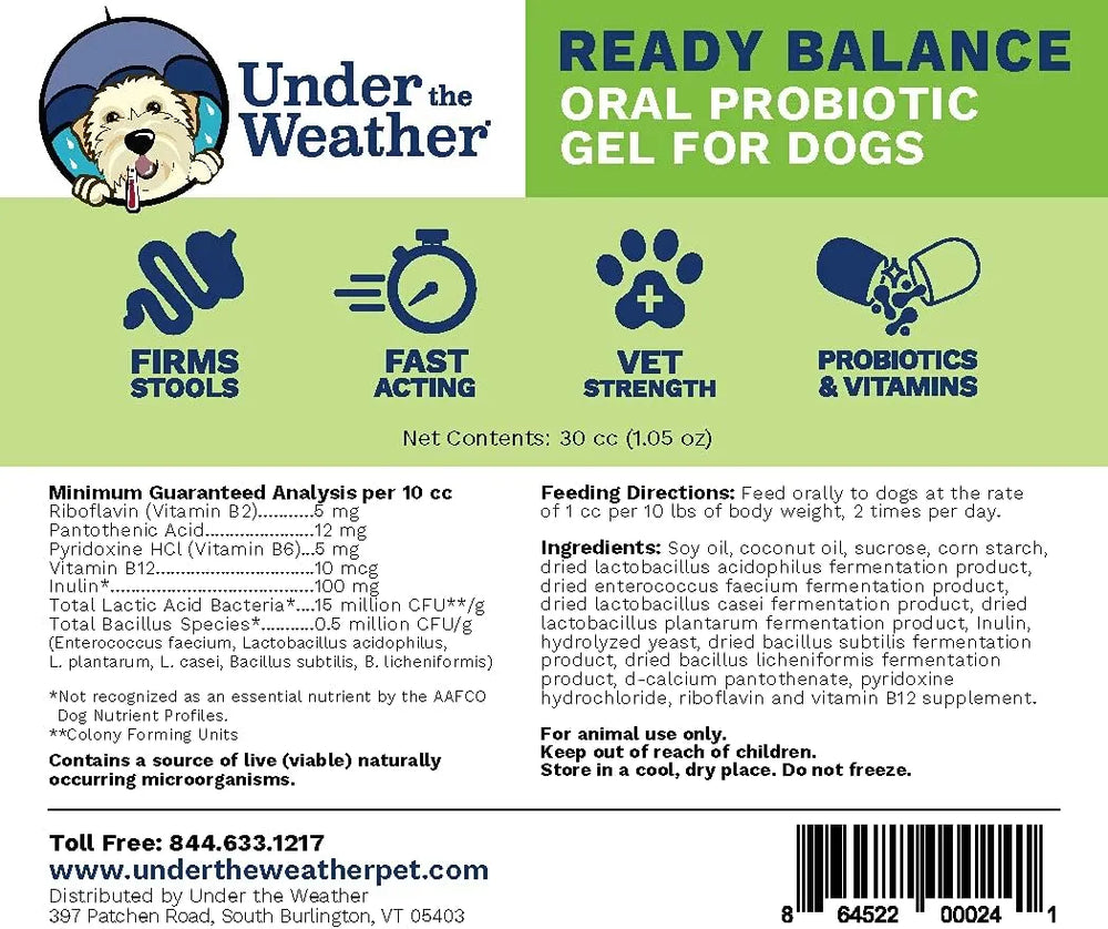 UNDER THE WEATHER PET - Under the Weather Pet Oral Probiotic and Prebiotic Gel - The Red Vitamin MX - Probióticos Para Perros - {{ shop.shopifyCountryName }}