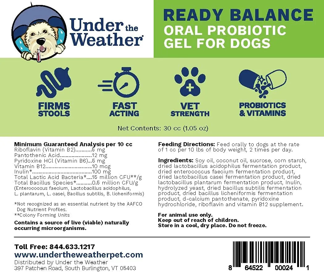 UNDER THE WEATHER PET - Under the Weather Pet Oral Probiotic and Prebiotic Gel - The Red Vitamin MX - Probióticos Para Perros - {{ shop.shopifyCountryName }}