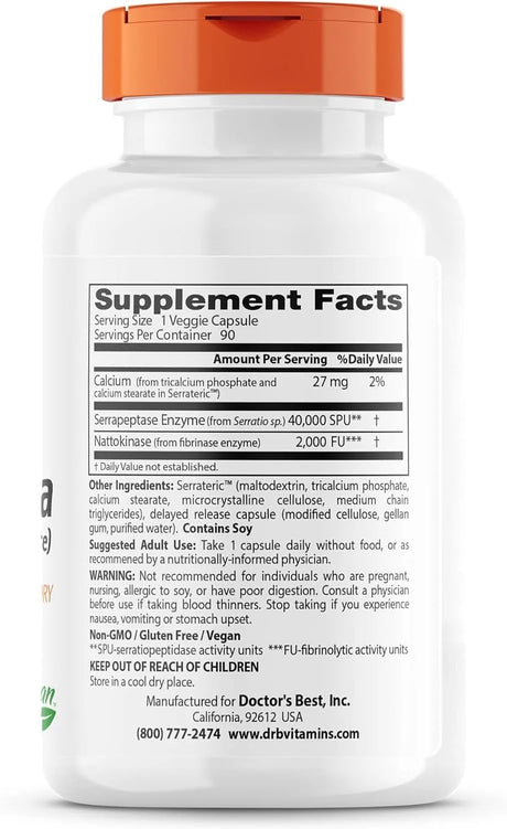 DOCTOR'S BEST - Doctors Best Natto-Serra 90 Capsulas - The Red Vitamin MX - Suplementos Alimenticios - {{ shop.shopifyCountryName }}