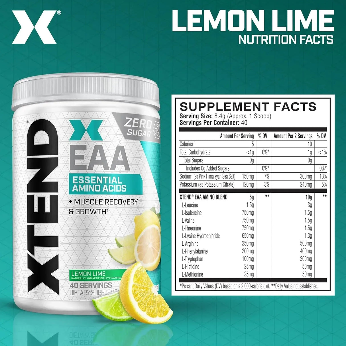 XTEND - XTEND EAA + BCAA Powder Lemon Lime 40 Servicios 340Gr. - The Red Vitamin MX - Suplementos Alimenticios - {{ shop.shopifyCountryName }}