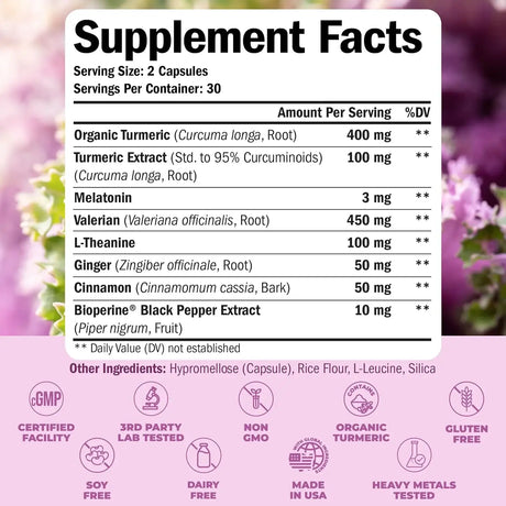 VIMERSON HEALTH - Vimerson Health Melatonin Sleep Aid with L Theanine & Valerian Root 60 Capsulas - The Red Vitamin MX - Suplementos Alimenticios - {{ shop.shopifyCountryName }}