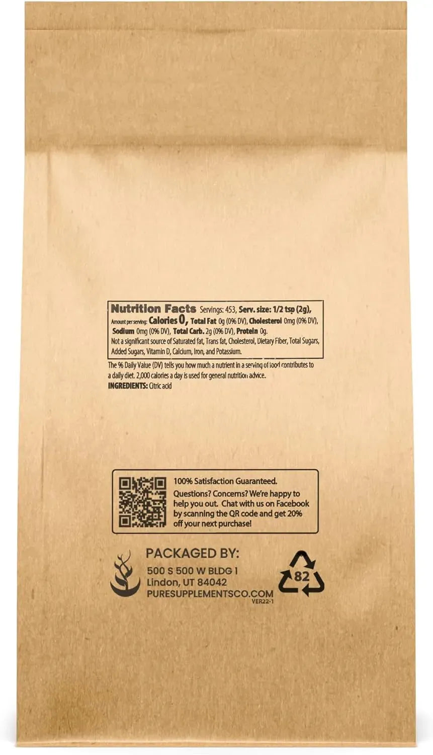 PURE ORIGINAL INGREDIENTS - Pure Original Ingredients Citric Acid 907Gr. - The Red Vitamin MX - Suplementos Alimenticios - {{ shop.shopifyCountryName }}