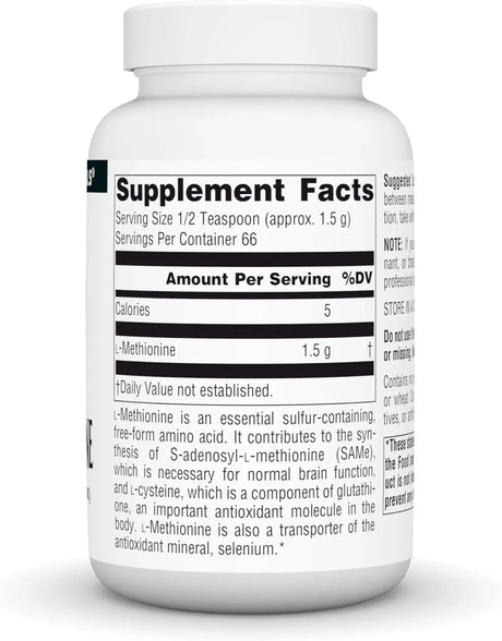 SOURCE NATURALS - Source Naturals L-Methionine Free Form Powder 100Gr. - The Red Vitamin MX - Suplementos Alimenticios - {{ shop.shopifyCountryName }}