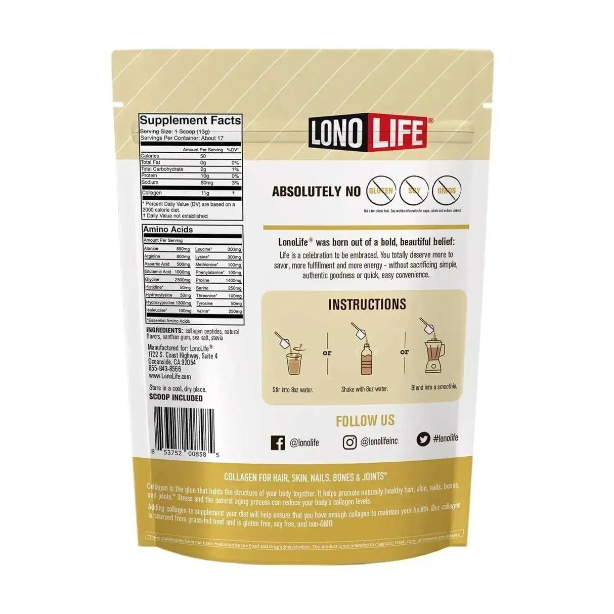 LONOLIFE - LonoLife Vanilla Flavored Collagen Peptides 227Gr. - The Red Vitamin MX - Suplementos Alimenticios - {{ shop.shopifyCountryName }}