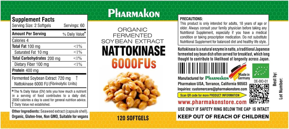 PHARMAKON - PHARMAKON Nattokinase 6000 FUs 120 Capsulas Blandas - The Red Vitamin MX - Suplementos Alimenticios - {{ shop.shopifyCountryName }}
