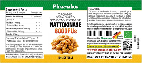 PHARMAKON - PHARMAKON Nattokinase 6000 FUs 120 Capsulas Blandas - The Red Vitamin MX - Suplementos Alimenticios - {{ shop.shopifyCountryName }}