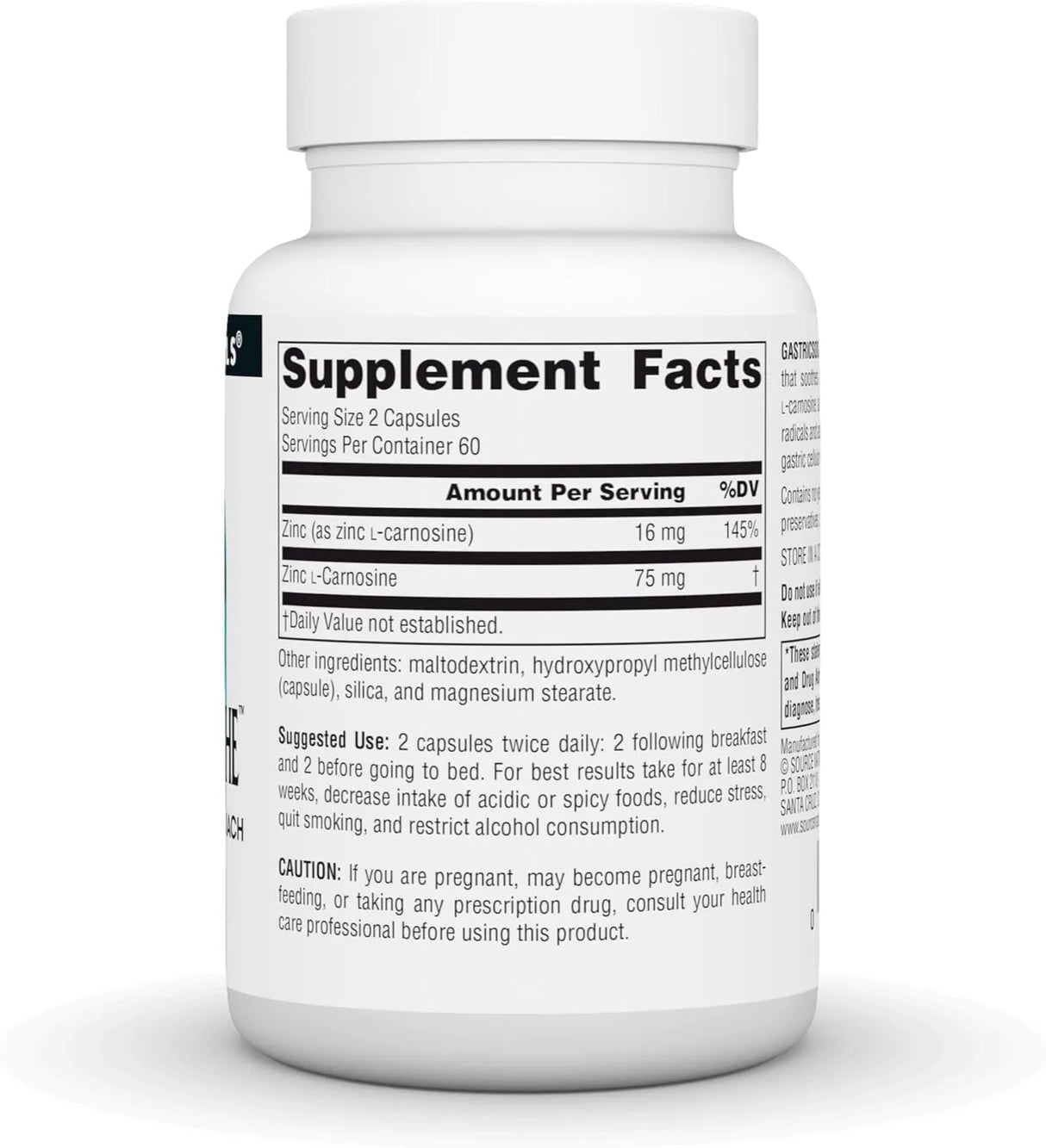 SOURCE NATURALS - Source Naturals GastricSoothe Zinc L Carnosine 120 Capsulas - The Red Vitamin MX - Suplementos Alimenticios - {{ shop.shopifyCountryName }}