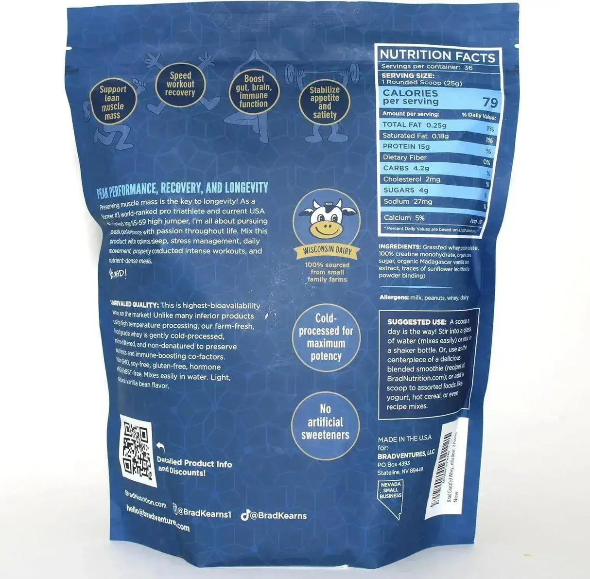 B.RAD - B.rad Grass Fed Whey Protein Isolate Powder with Creatine Vanilla Bean 907Gr. - The Red Vitamin MX - Suplementos Alimenticios - {{ shop.shopifyCountryName }}