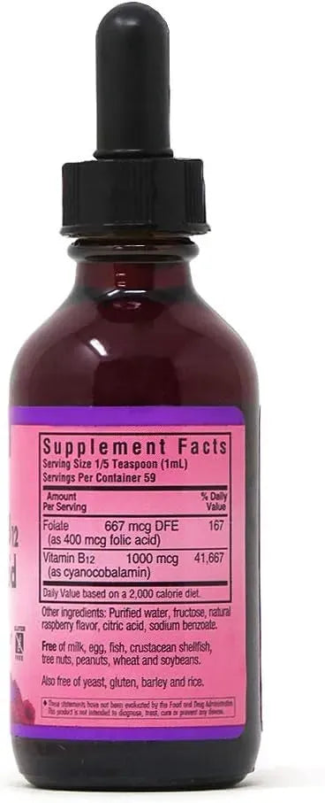 BLUEBONNET NUTRITION - Bluebonnet Nutrition Liquid Vitamin B12 & Folic Acid 2 Fl.Oz. - The Red Vitamin MX - Suplementos Alimenticios - {{ shop.shopifyCountryName }}