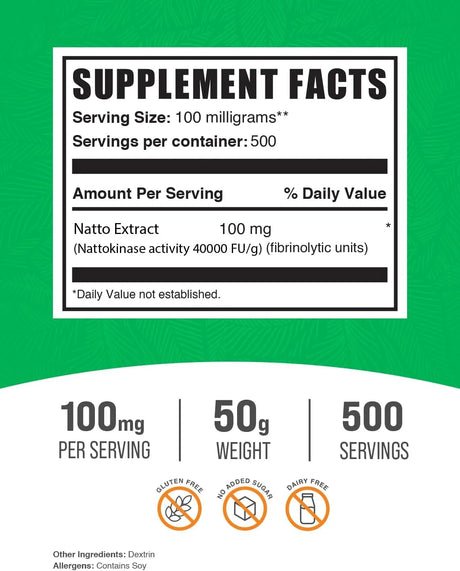 BULK SUPPLEMENTS - Bulk Supplements Nattokinase Powder 50Gr. - The Red Vitamin MX - Suplementos Alimenticios - {{ shop.shopifyCountryName }}